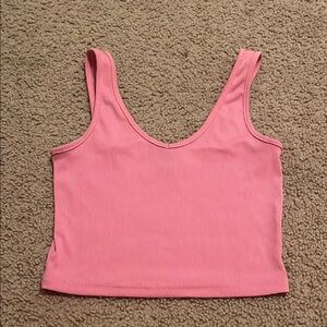 SHEIN Pink Fitted Crop Tank Top
